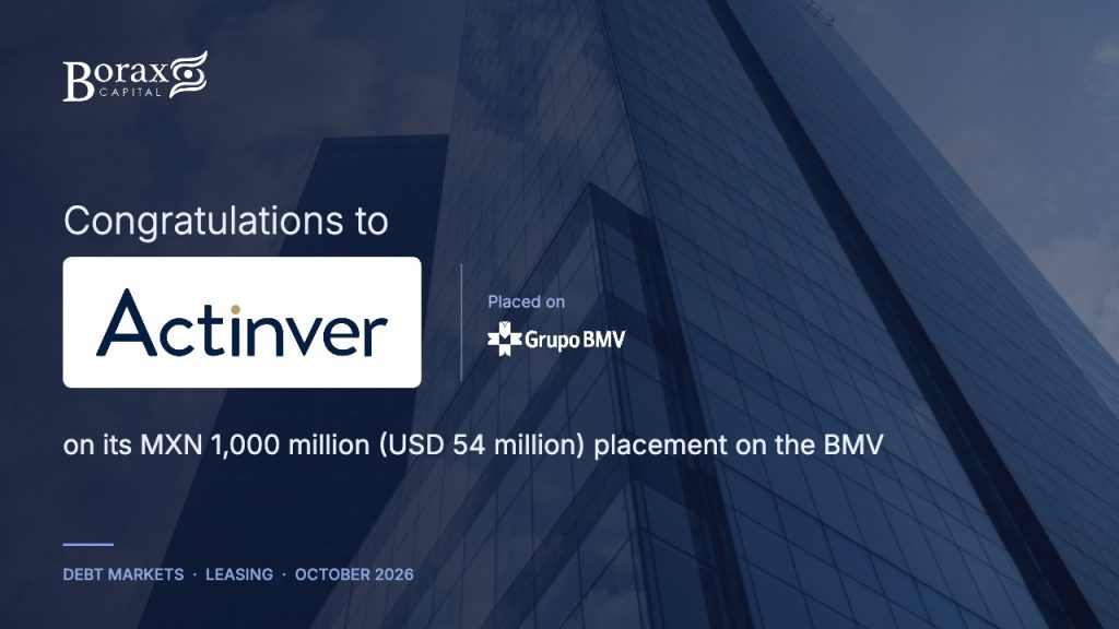 Congratulations to Arrendadora Actinver on its MXN 1,000 million (USD 54 million) placement on the BMV