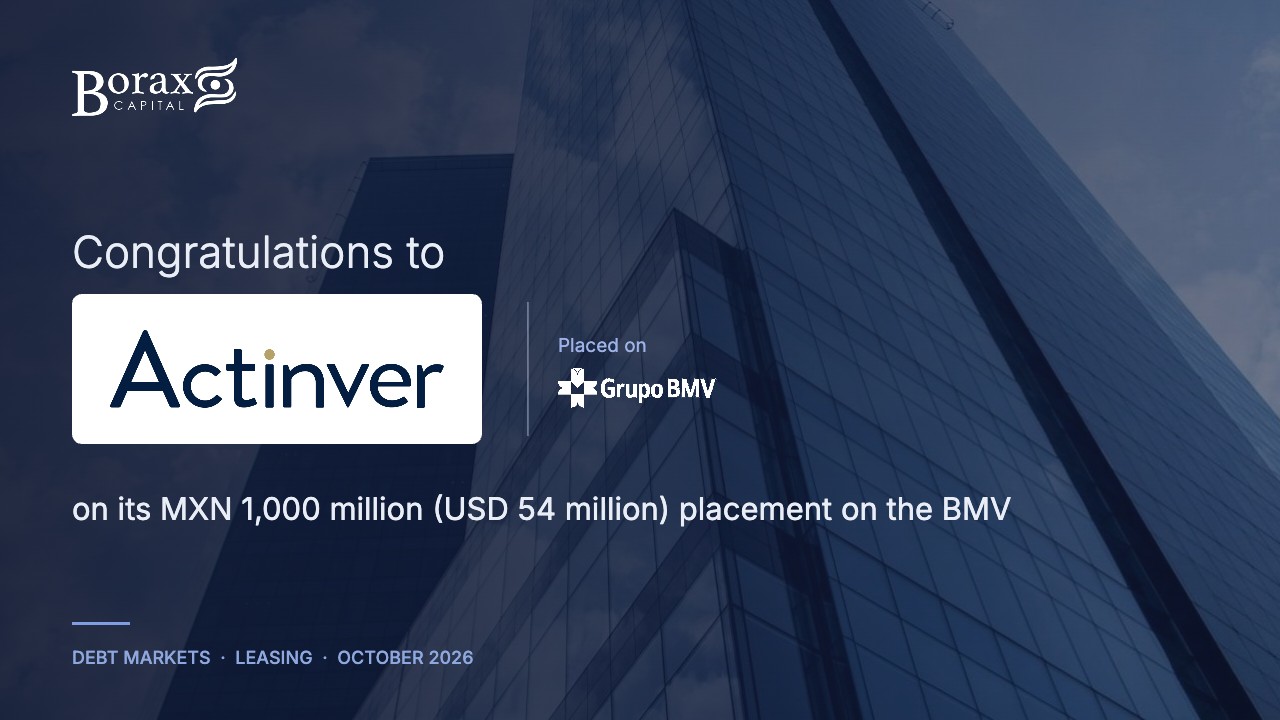 Congratulations to Arrendadora Actinver on its MXN 1,000 million (USD 54 million) placement on the BMV