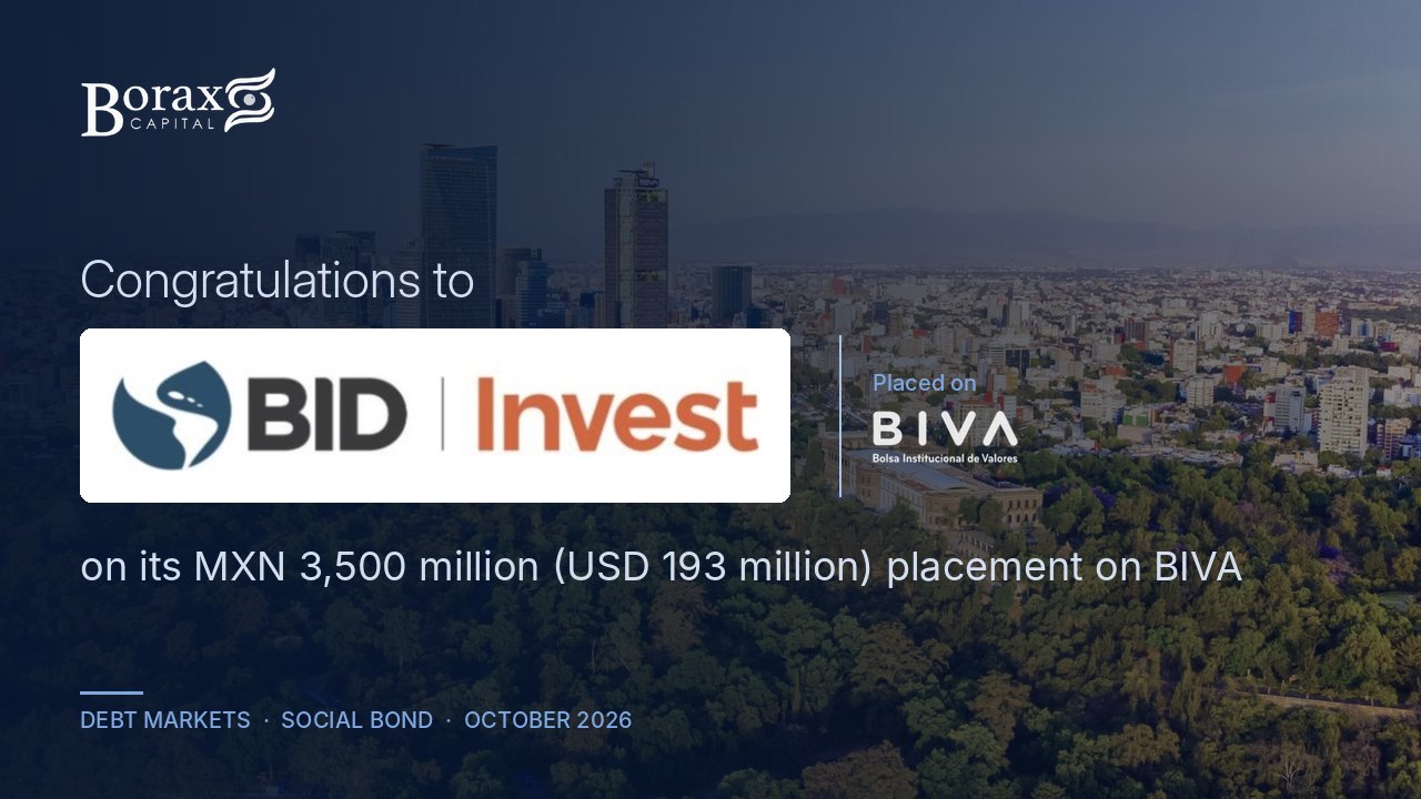 Borax Capital congratulates IDB Invest on its MXN 3,500 million social bond on BIVA