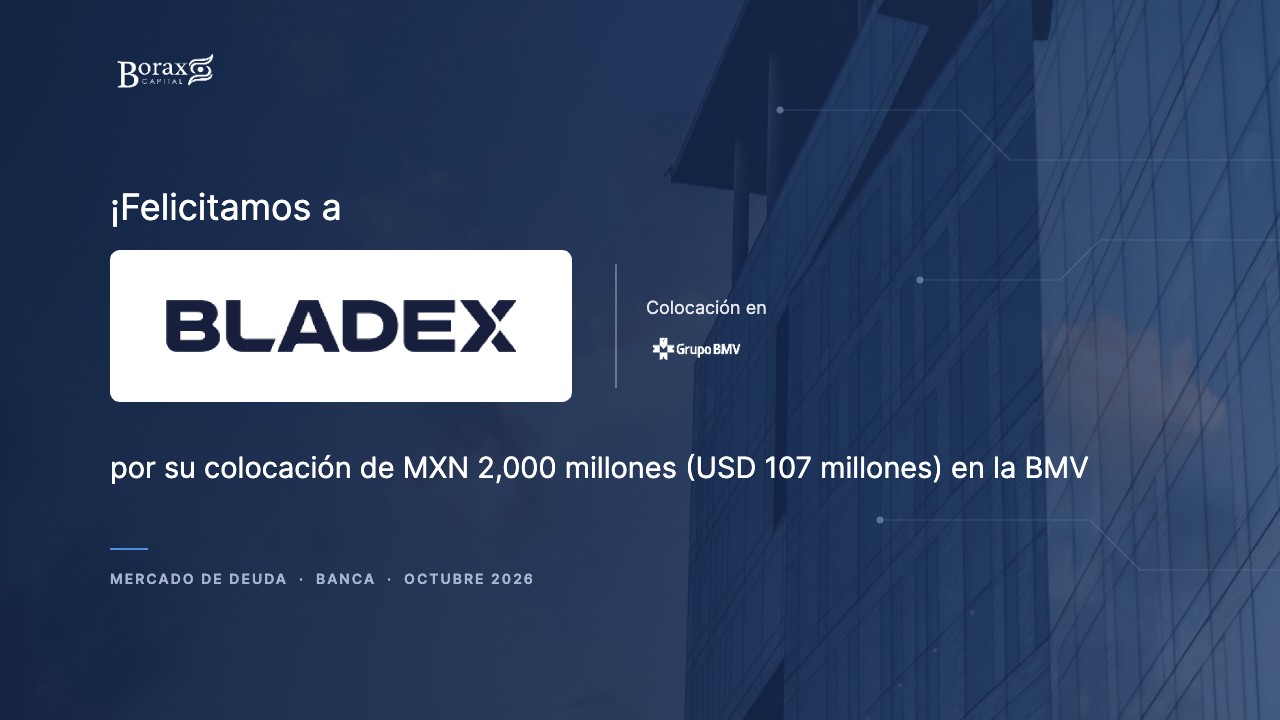 Felicitamos a Bladex por su colocación de MXN 2,000 millones (USD 107 millones) en la BMV