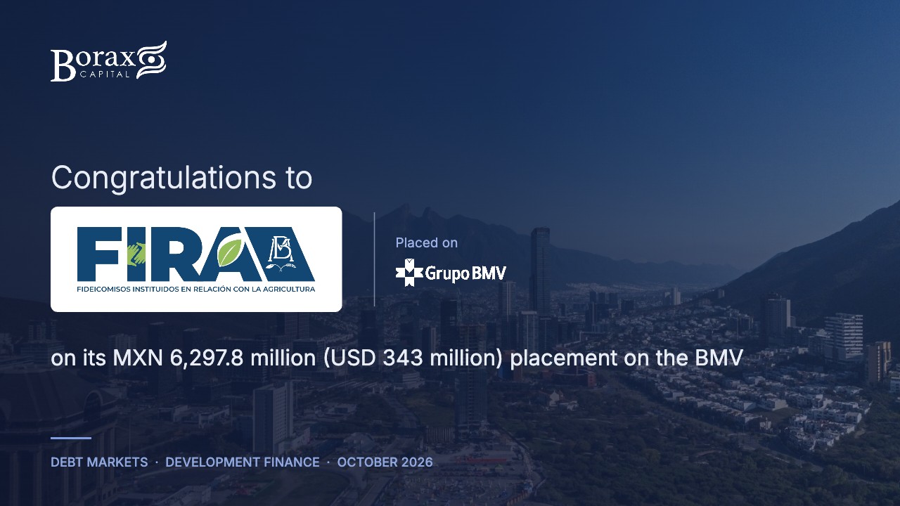 Congratulations to FEFA (FIRA) on its MXN 6,297.8 million (USD 343 million) placement on the BMV