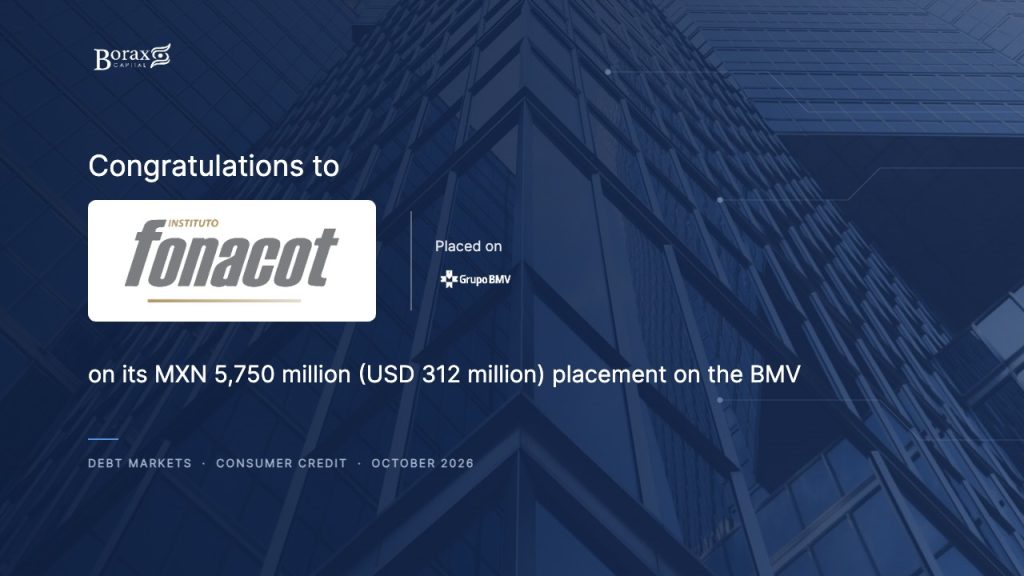 Congratulations to the FONACOT Institute on its MXN 5,750 million (USD 312 million) placement on the BMV